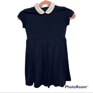 POLO RALPH LAUREN girls lined navy dress with white Peter Pan neck, size 6